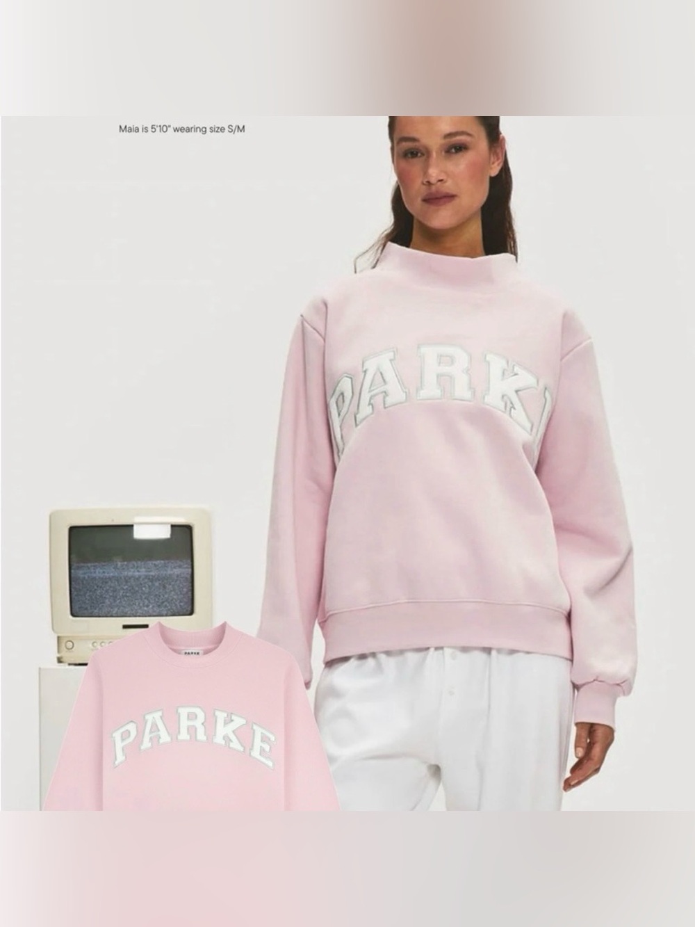 NEW Parke Fleece  Varsity Mock neck Sprinkle Sweatshirt Nostalgia Drop Size S/M